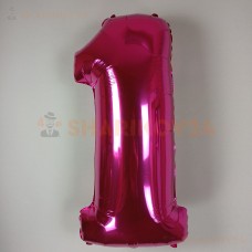 Шар (40''/102 см) Цифра, 1, Фуше